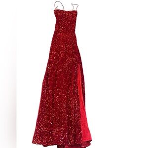 Glitzy Red Special Occasion Dress